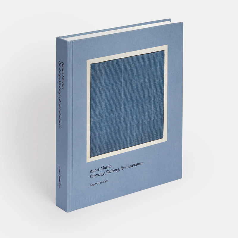 Blue book with Agnes Martin artwork on the cover