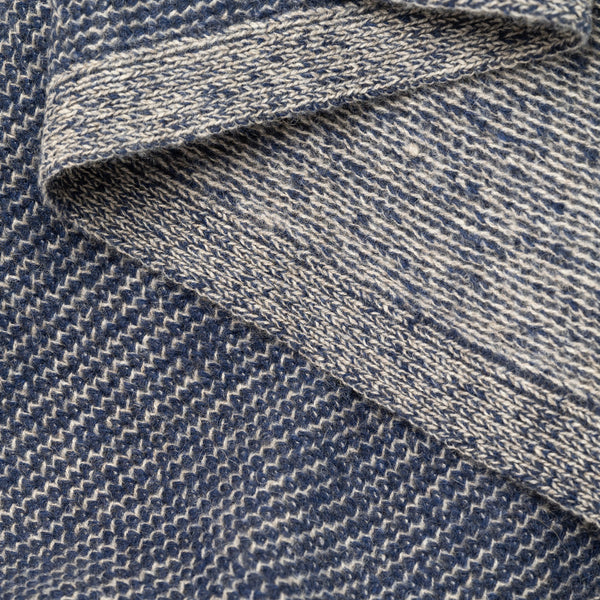Shop Zung Hangai Mountain Textiles | Cobalt & Platinum Yak Beehive Knit Throw