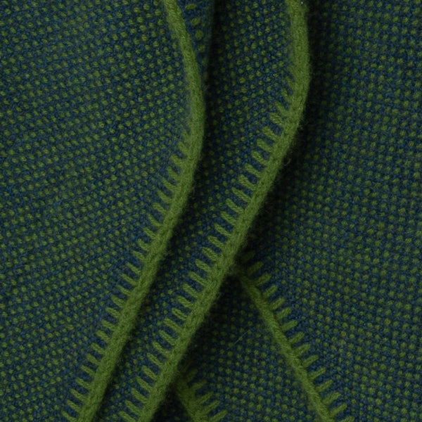 Shop Zung Hangai Mountain Textiles | Fern Green & Dark Navy Bird's Eye Knit Cashmere Throw