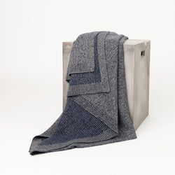 Hangai Mountain Textiles | Cobalt & Platinum Yak Beehive Knit Throw