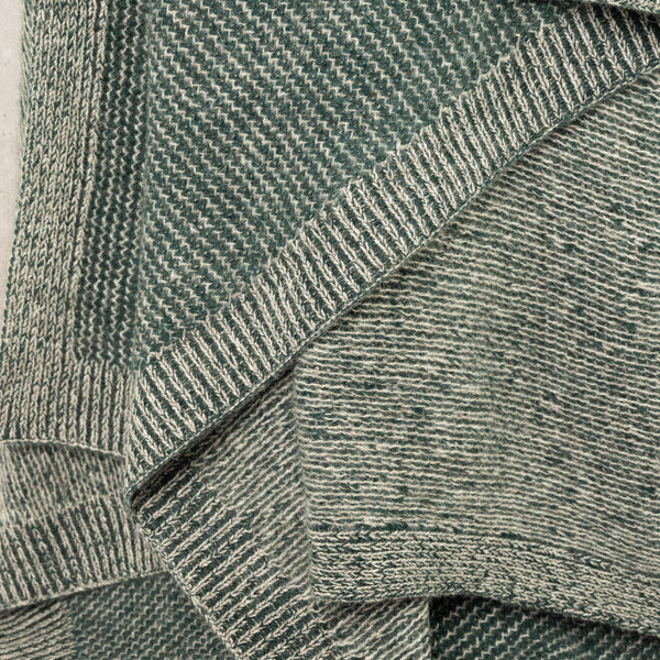 Shop Zung Hangai Mountain Textiles | Malachite & Platinum Yak Beehive Knit Throw