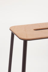 Frama | Adam Stool | Black | Natural Leather