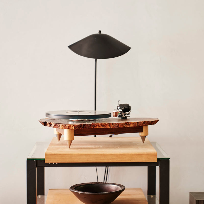Alejandro Alcocer's handmade turntable photographed in Shop Zung