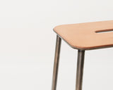 Frama | Adam Stool | Natural Leather | Raw Steel