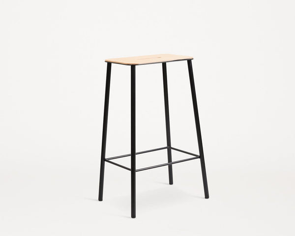 Shop Zung Frama | Adam Stool | Black | Natural Leather