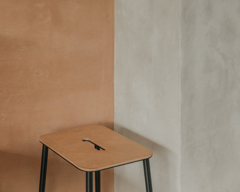 Frama | Adam Stool | Black | Natural Leather