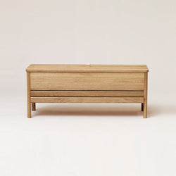 Form & Refine A Line Storage Bench 111, White Oak