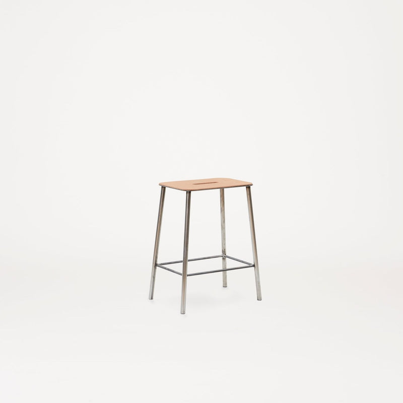 Frama | Adam Stool | Natural Leather | Raw Steel