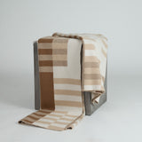 Hangai Mountain Textiles | Bauhaus White, Beige, Cognac and Tan Cashmere Throw