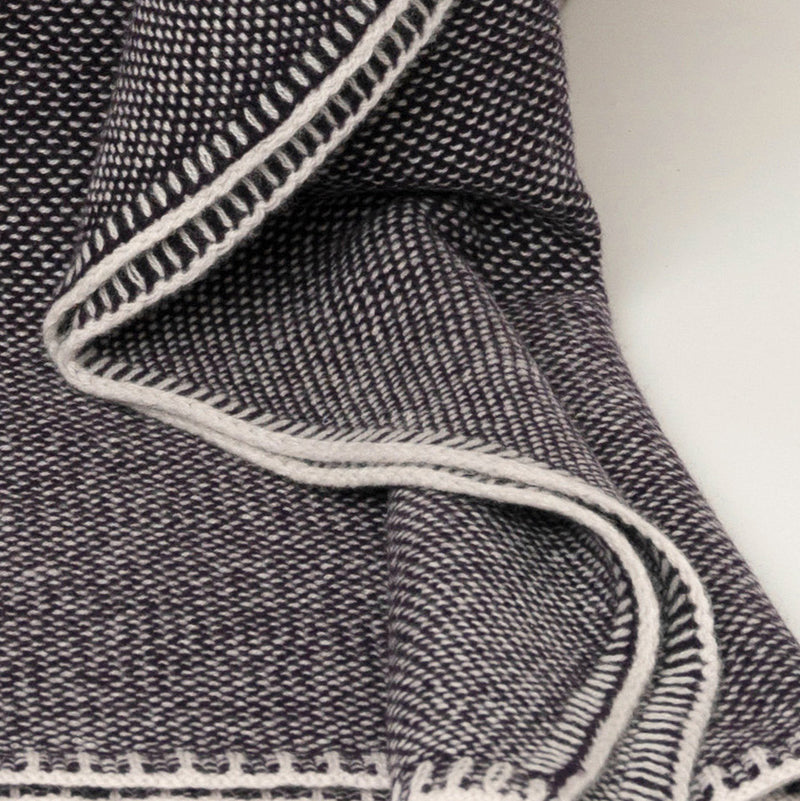 Hangai Mountain Textiles | Aubergine Bird's Eye Knit Cashmere Throw