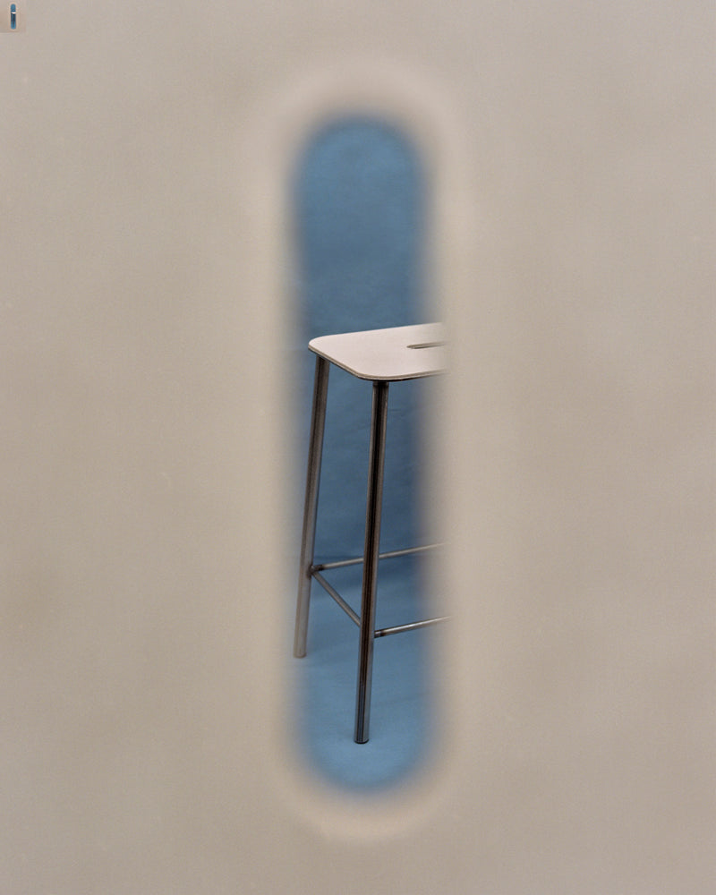Frama | Adam Stool | Natural Leather | Raw Steel