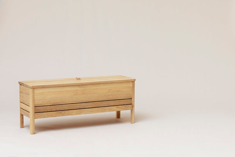 Form & Refine A Line Storage Bench 111, White Oak