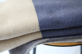 Hangai Mountain Textiles | Bauhaus Blue, Tan, Beige and White Cashmere Throw