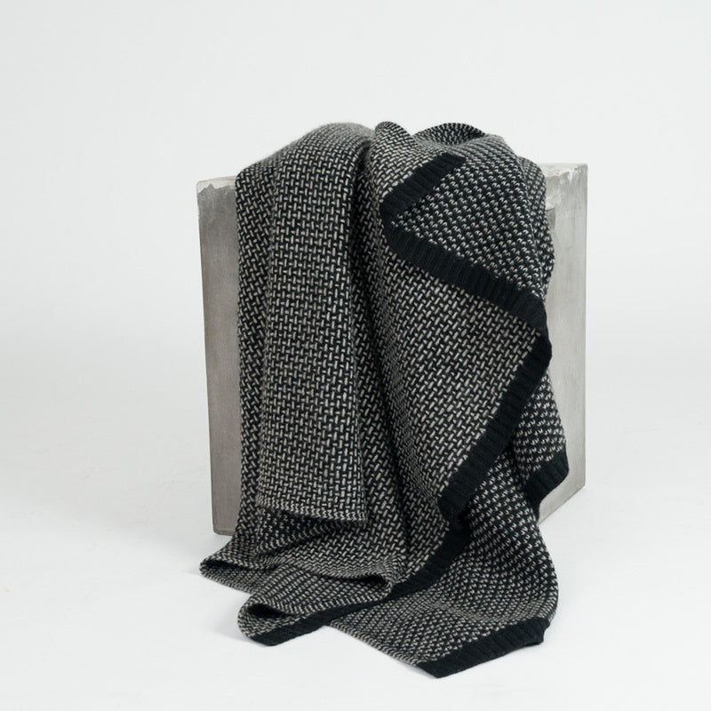 Hangai Mountain Textiles | Platinum & Black Taiga Throw