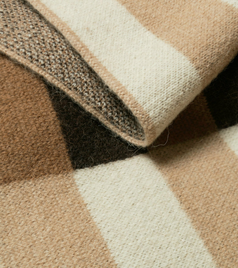 Hangai Mountain Textiles | Bauhaus Chocolate, Tan Beige and Cream Camel Down Throw