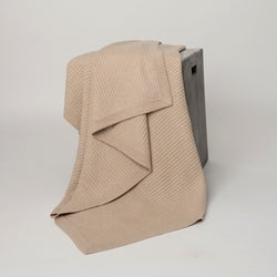 Hangai Mountain Textiles | Beige Fisherman's Knit Cashmere Throw