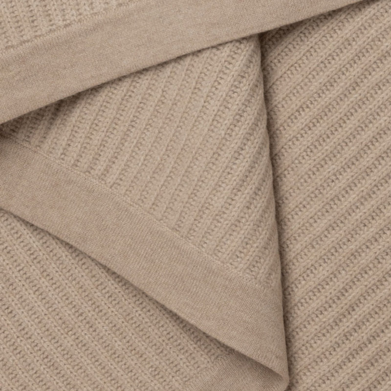 Hangai Mountain Textiles | Beige Fisherman's Knit Cashmere Throw