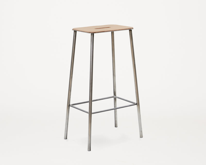 Frama | Adam Stool | Natural Leather | Raw Steel