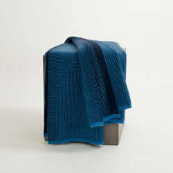 Hangai Mountain Textiles | Azure & Midnight Blue Cashmere Waffle Knit